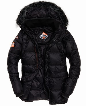 Superdry Down Parka Férfi Kabát Fekete | UKRDG1784